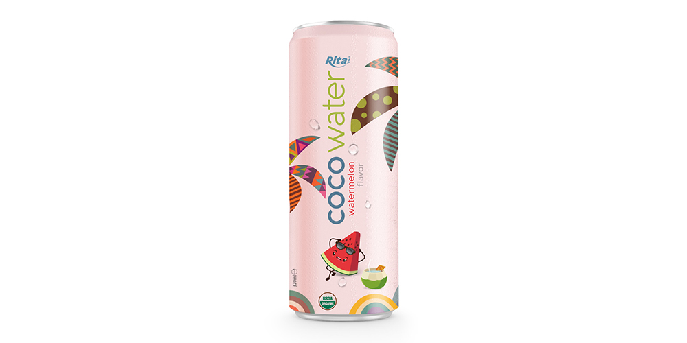 Supplier Coconut Water With Watermelon Flavor 320ml Can Rita Brand